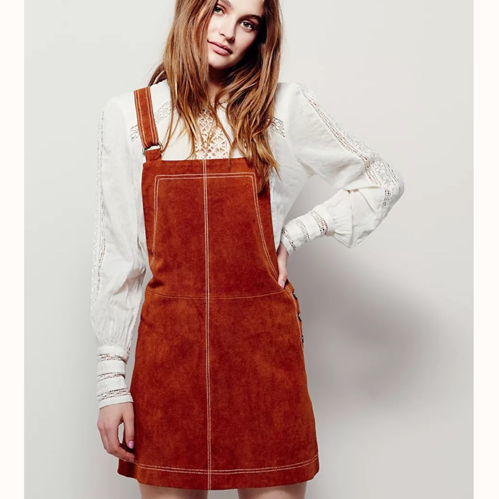 Free People Suede Overalls